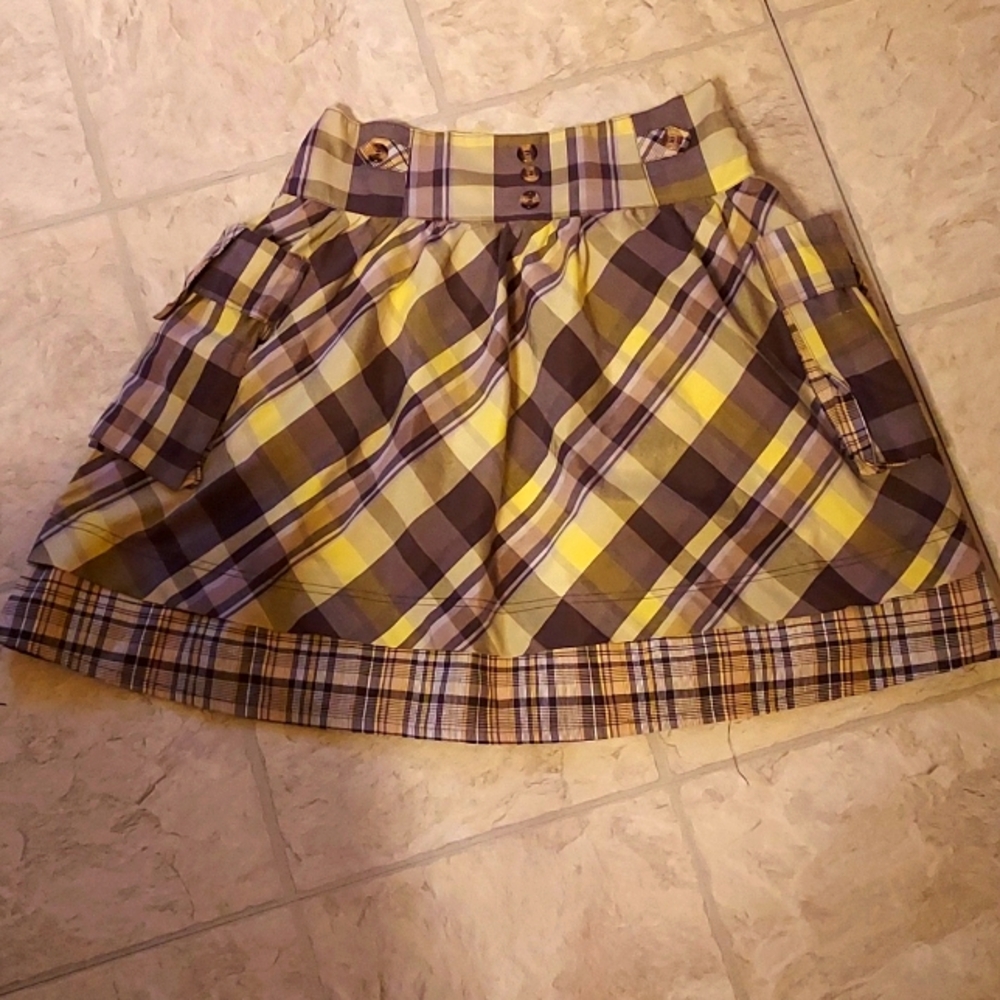 Cotton plaid skirt by Connection 18